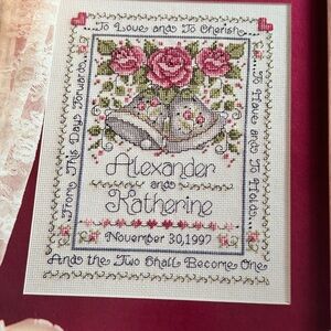 5/$25 cross stitch leisure arts leaflet wedding sample 🥳